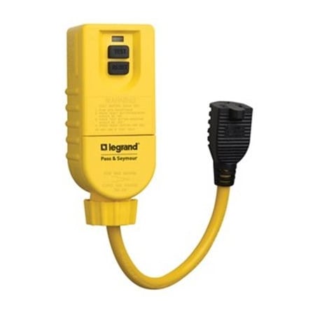 Pass & Seymour GFCI GFCI Extension Cord, 1 Outlets, Yellow, 1 ft 1597CS1M